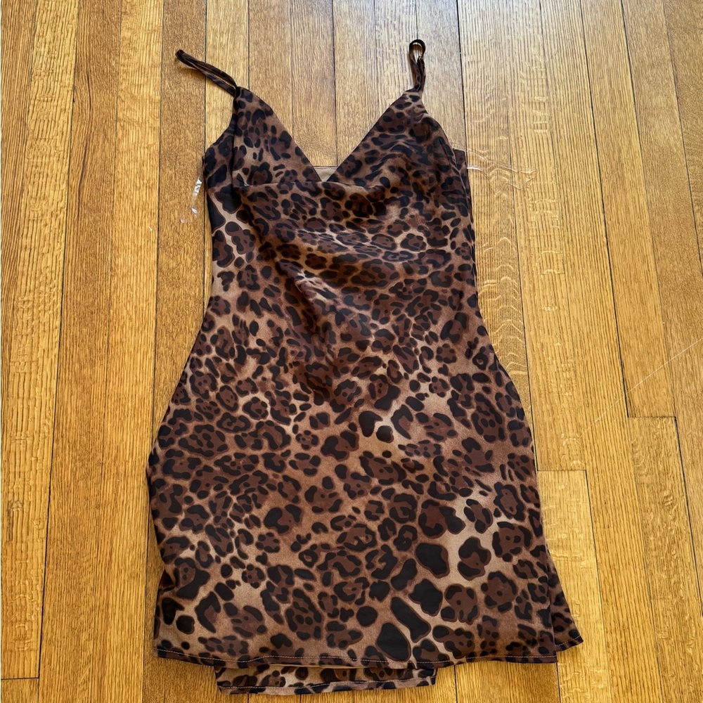 Leopard Print Slip Dress